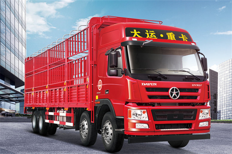 大运 新N8E 轻量化 350马力 8X4 国五9.6米仓栅式载货车(12JSD180TA)(CGC5310CCYD5DDHD)